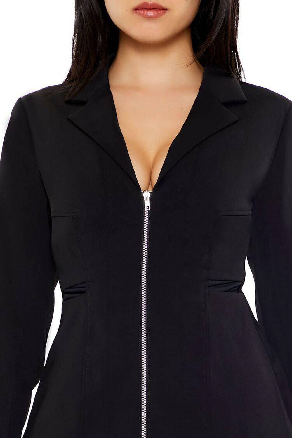 Plunging Zip-Up Peplum Blazer | Forever 21 Product Image