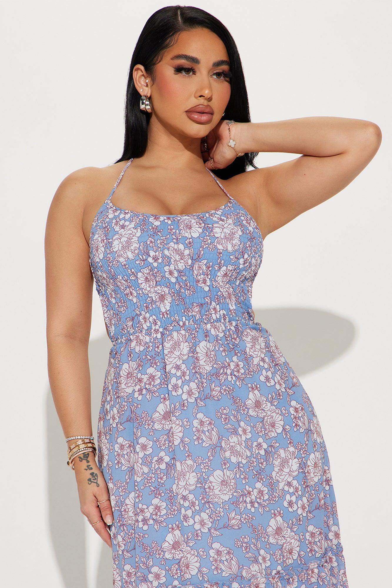 Jane Floral Maxi Dress - Blue/combo Product Image