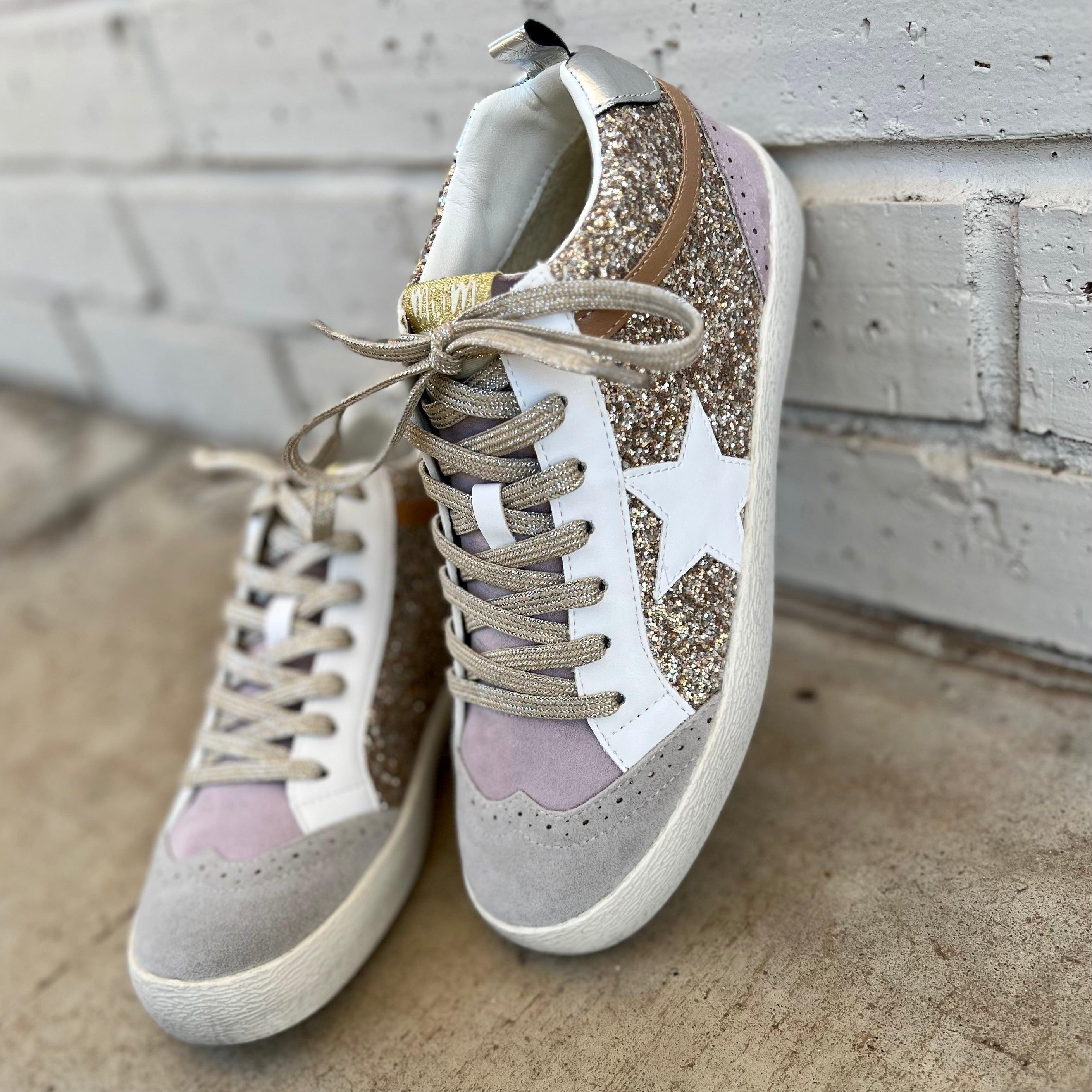 Oxford Lilacs & Gold Sneakers  Product Image