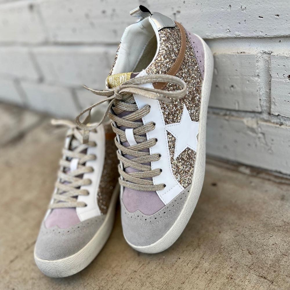 Oxford Lilacs & Gold Sneakers Product Image