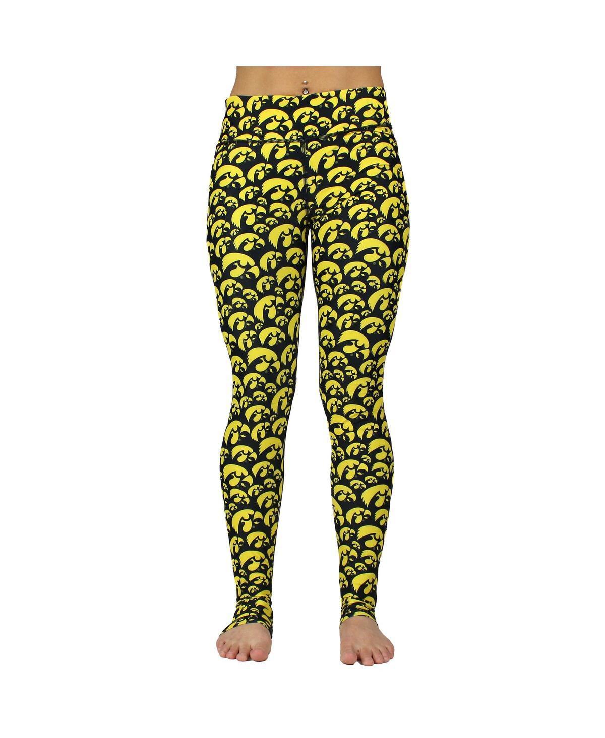 Womens ZooZatz Black Iowa Hawkeyes Stacked Mascot Leggings Product Image