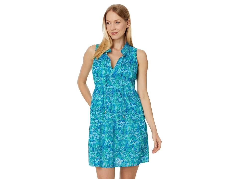 Tommy Bahama Petit Palma SL Short Dress (Atlantis Teal) Women's Dress Product Image