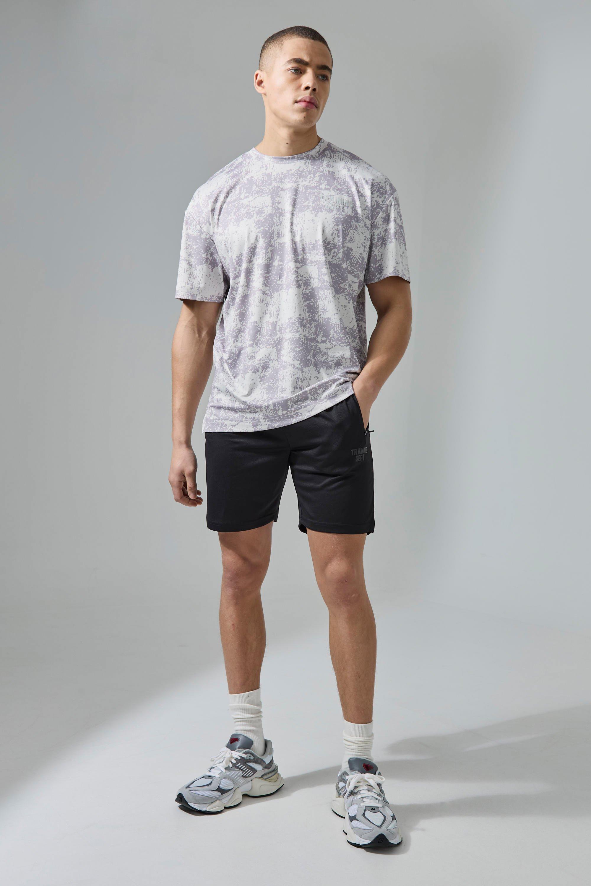 Active Training Dept Camo Oversized T-shirt Short Set | boohooMAN USA Product Image