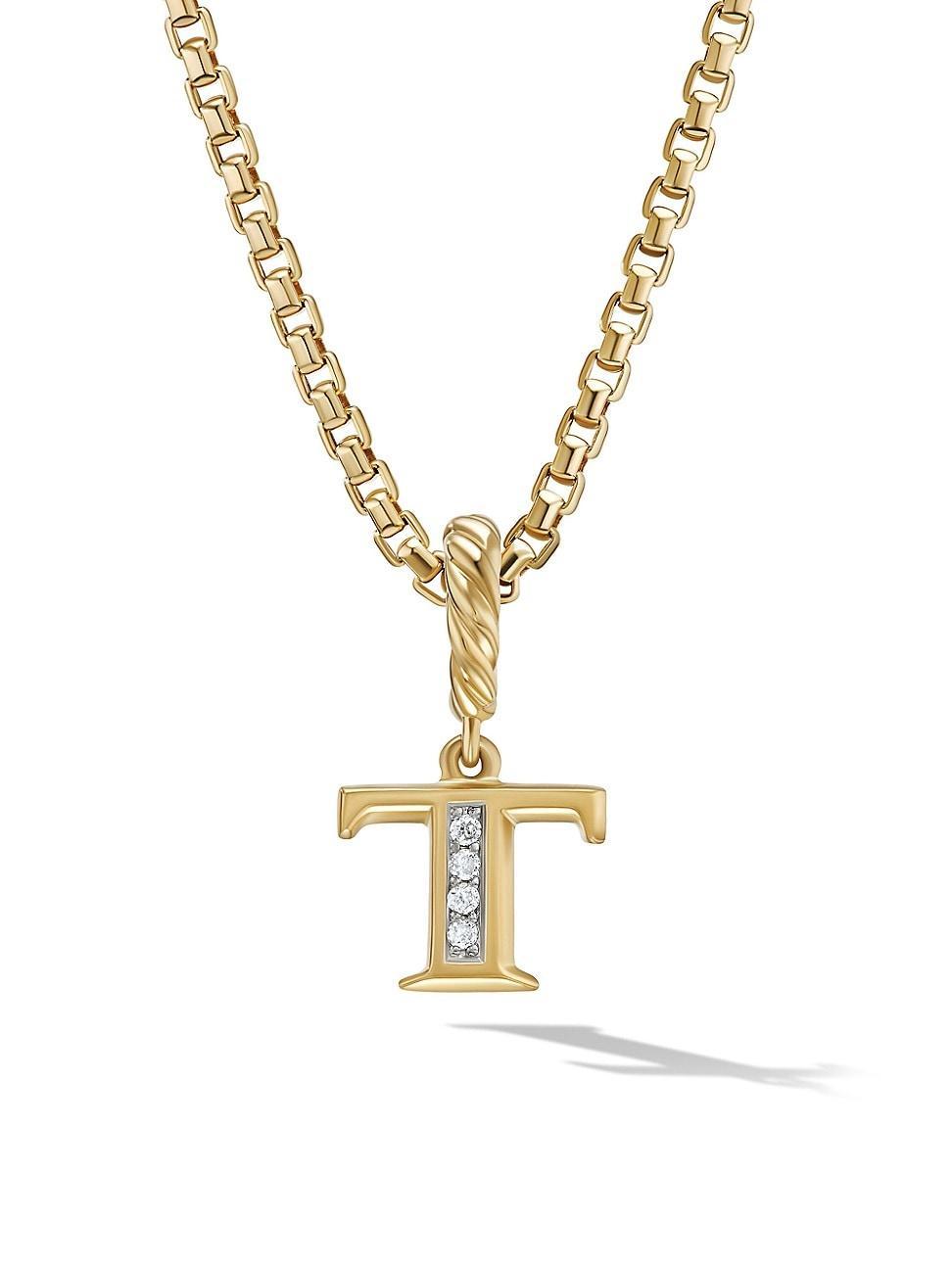 Womens Pav Initial Pendant in 18K Yellow Gold with Diamonds Product Image