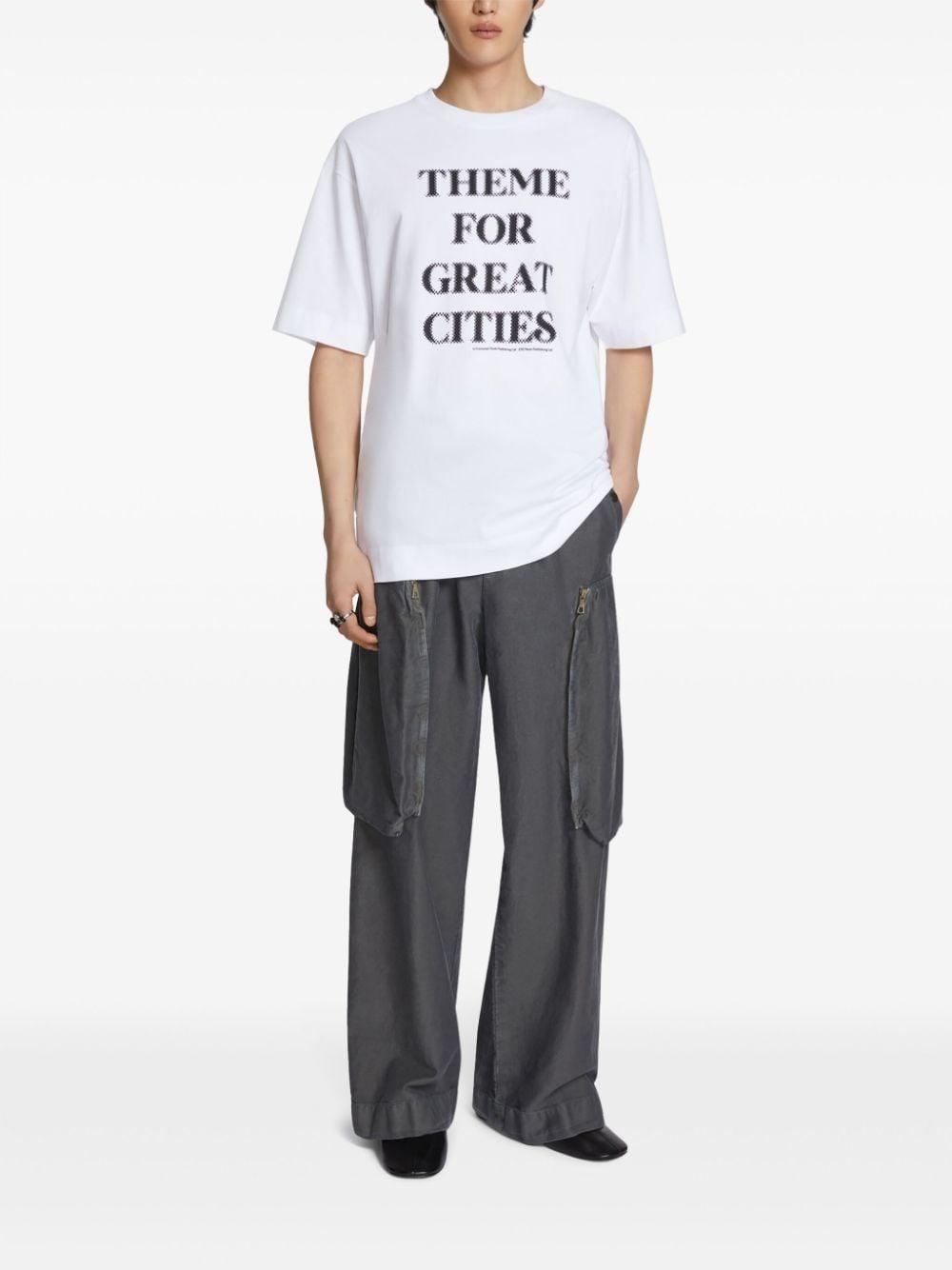 DRIES VAN NOTEN Printed Cotton T-shirt In White Product Image