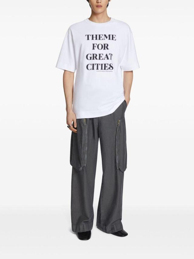 DRIES VAN NOTEN Printed Cotton T-shirt In White Product Image