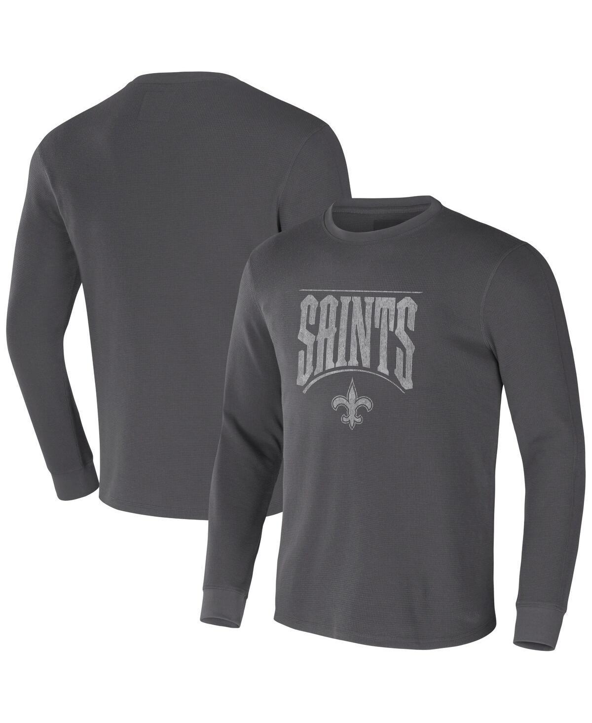 Mens NFL x Darius Rucker Collection by Fanatics Charcoal New Orleans Saints Long Sleeve Thermal T-Shirt Product Image