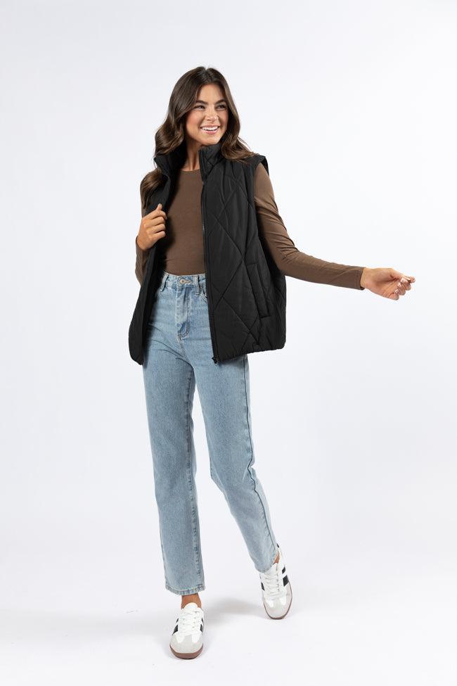 Mountainside Moment Black Quilted Puffer Vest Product Image