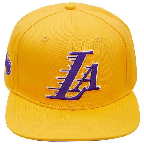 Pro Standard Mens Lakers Logo Snapback Hat - Yellow/Purple Product Image