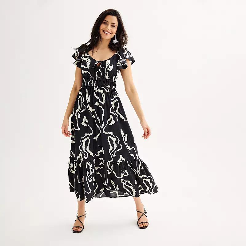 Womens Nine West Flutter Sleeve Maxi Dress product image