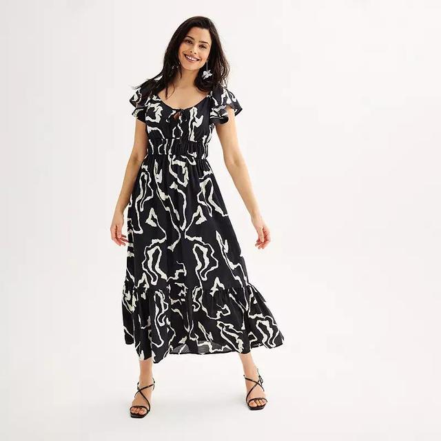 Womens Nine West Flutter Sleeve Maxi Dress Product Image