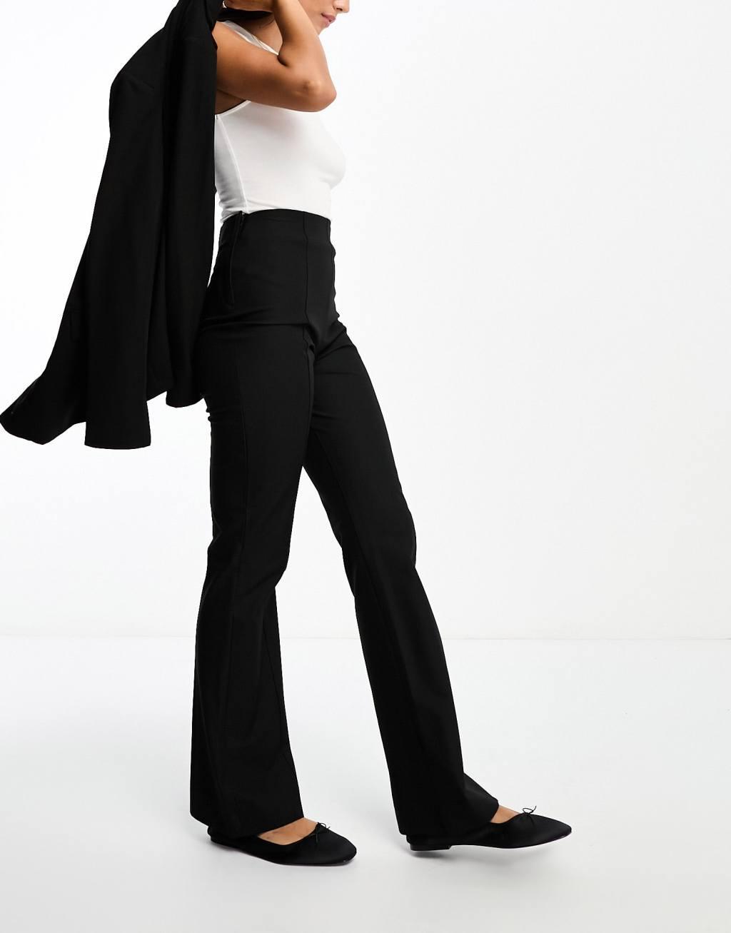 Selected Femme tailored flare pants in black  Product Image