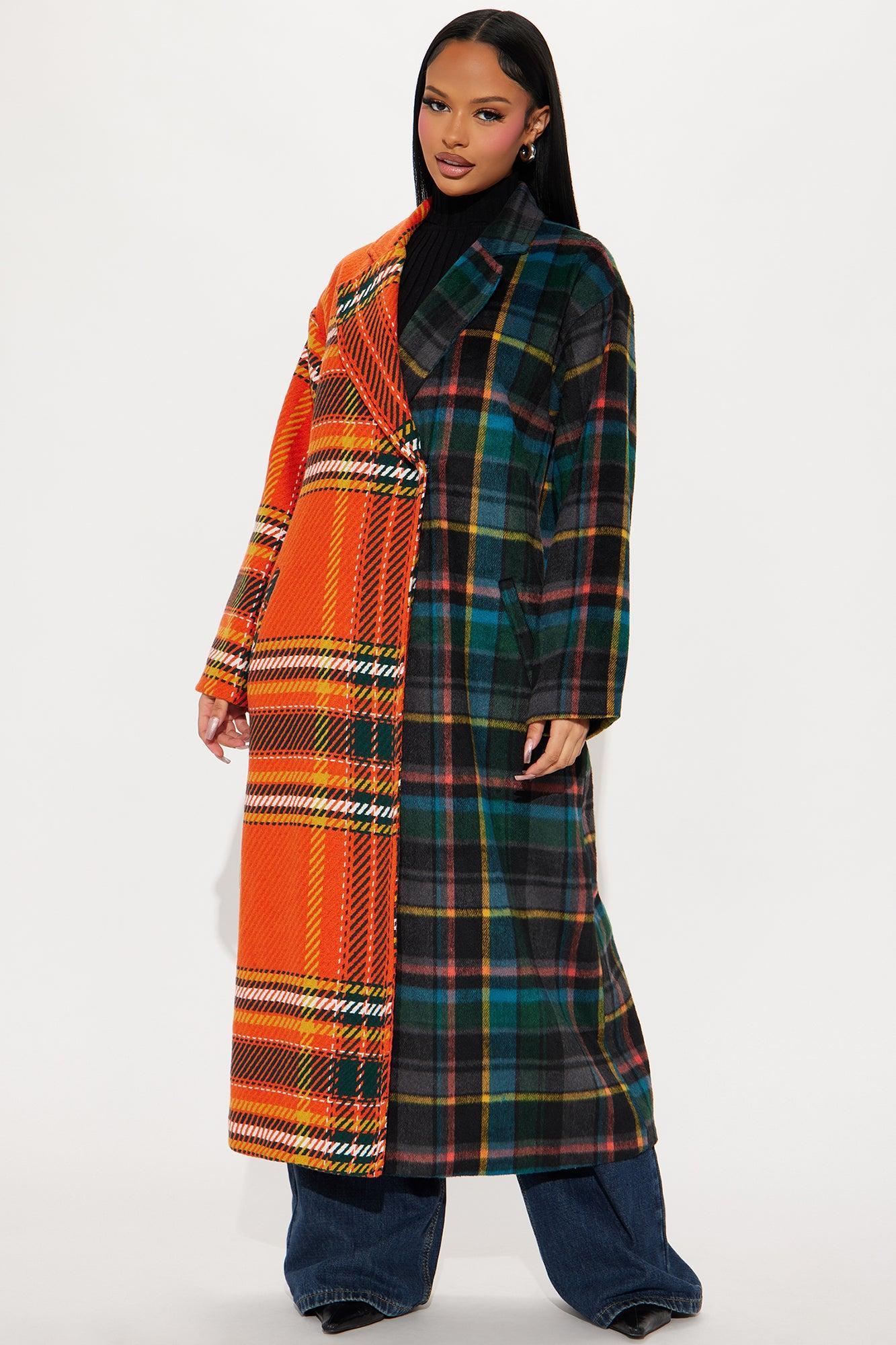 Indecisive Mood Plaid Trench - Multi Color Product Image