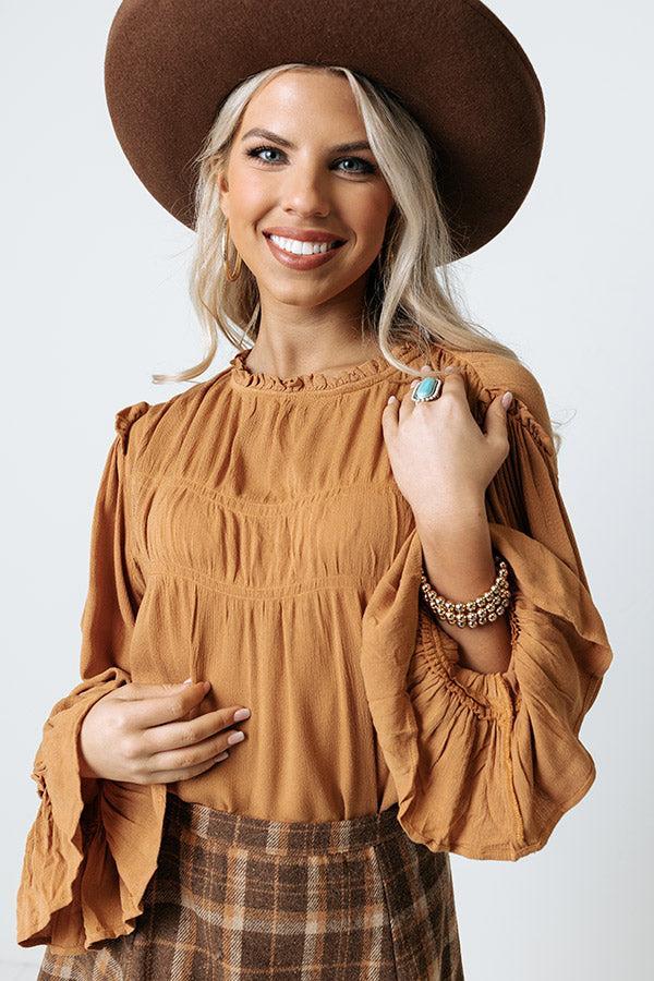 Stay The Course Shift Top In Camel Product Image