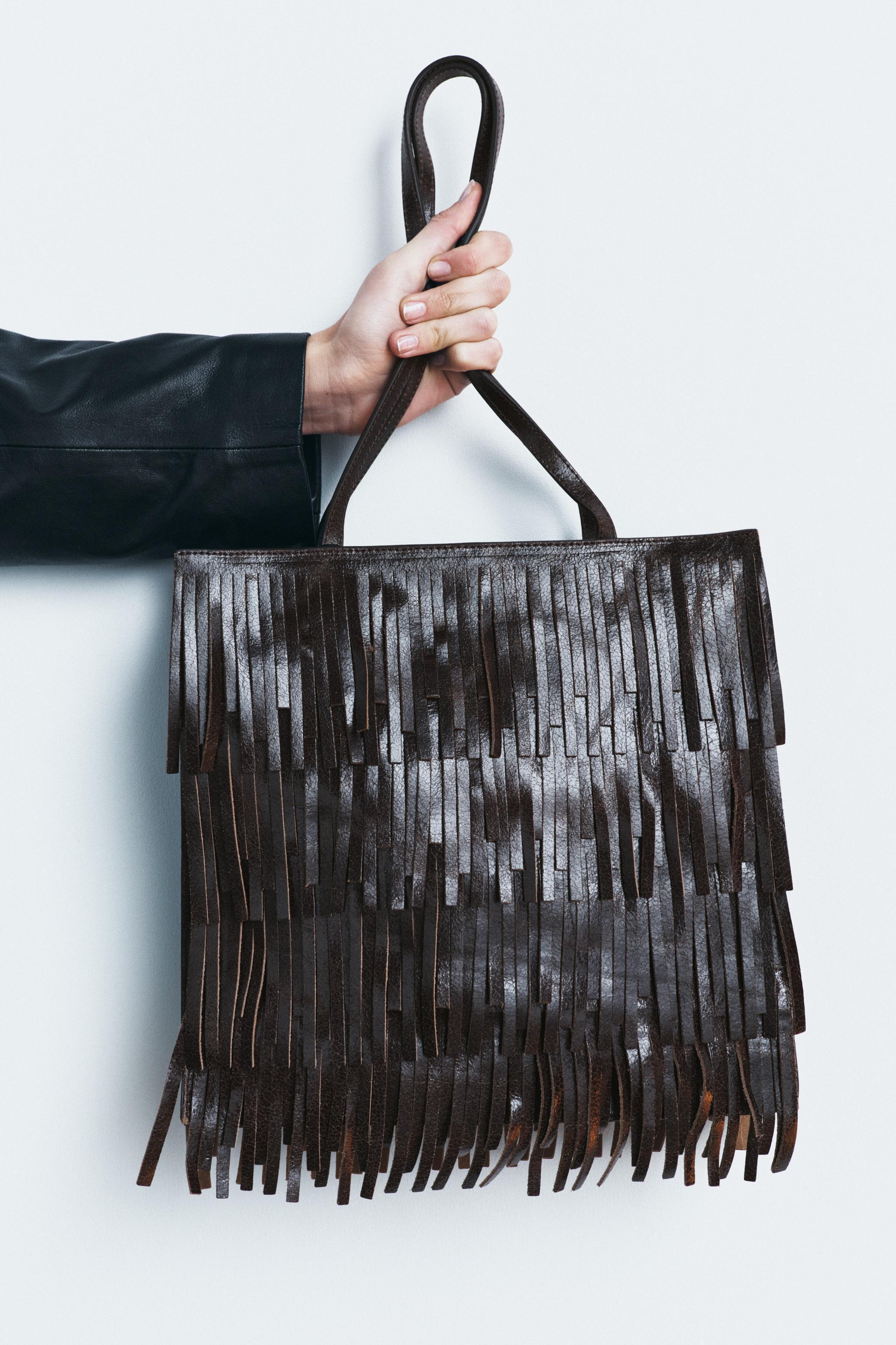 FRINGED LEATHER BAG Product Image