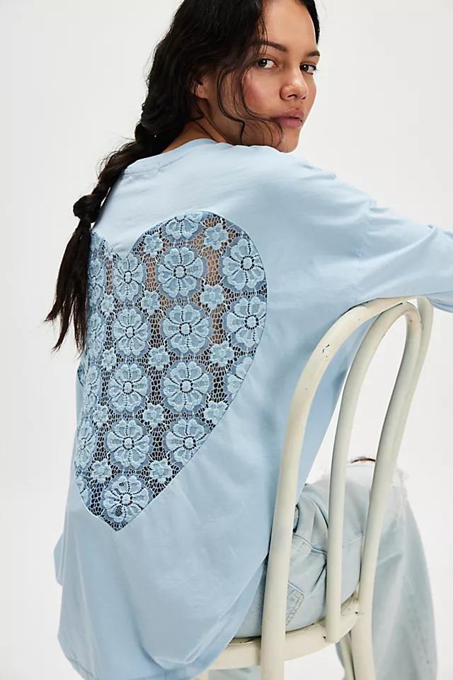 Lace Heart Long-Sleeve Tee Product Image