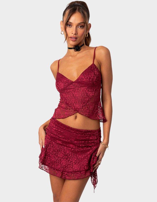 EDIKTED Ruby Sheer Lace Tank Top Product Image