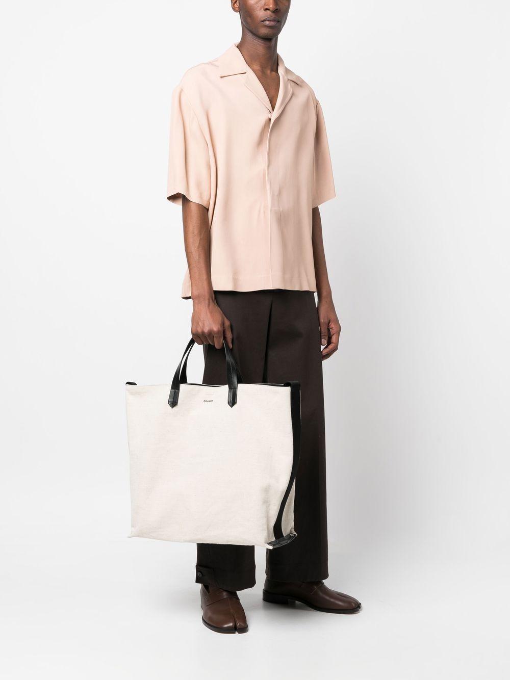 JIL SANDER Tape Medium Tote Bag In Neutrals Product Image