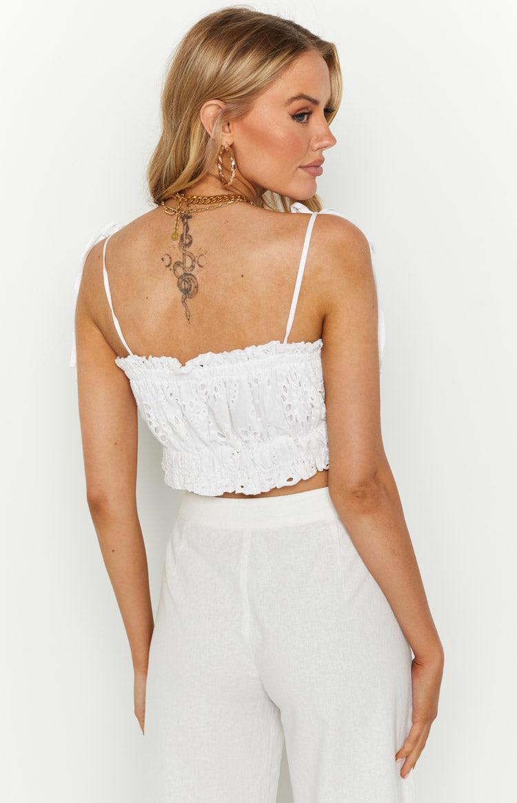 Emerie White Crop Top Product Image