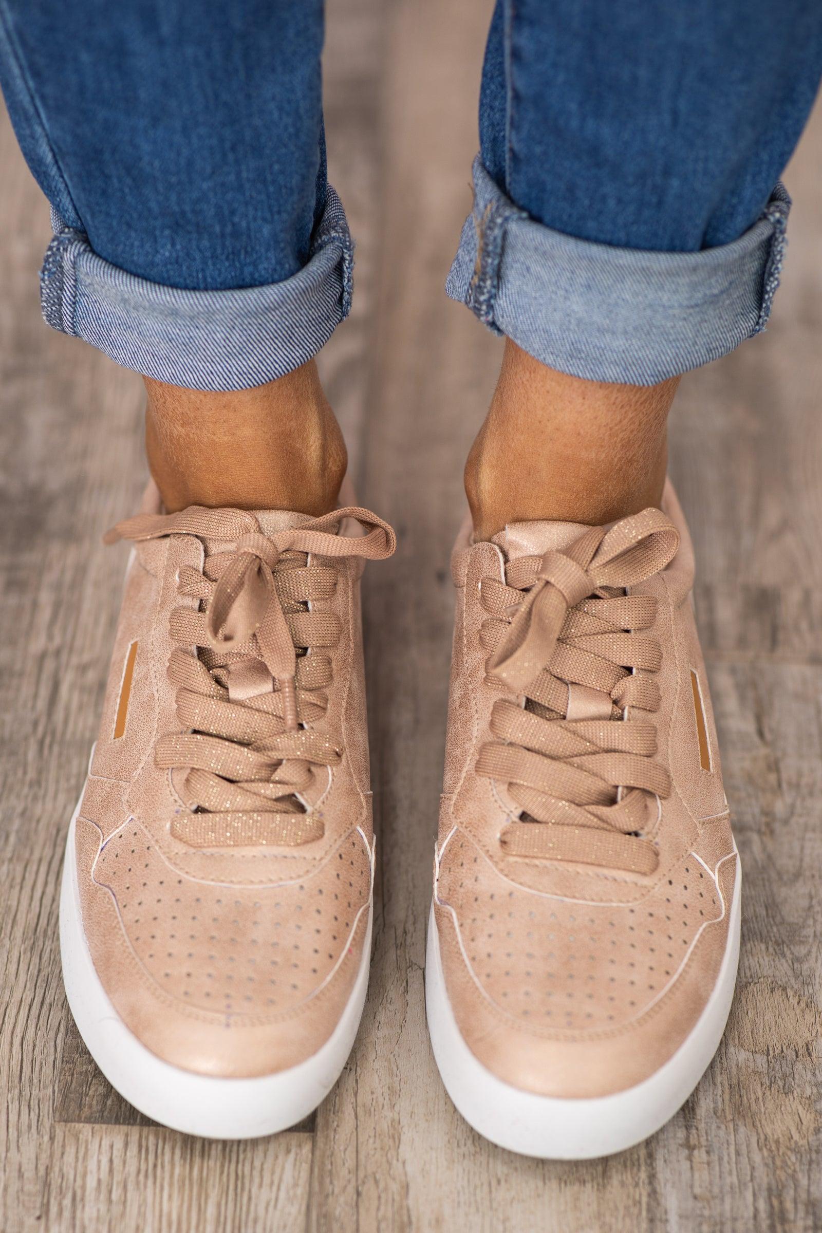 Rose Gold Platform Sneakers Product Image