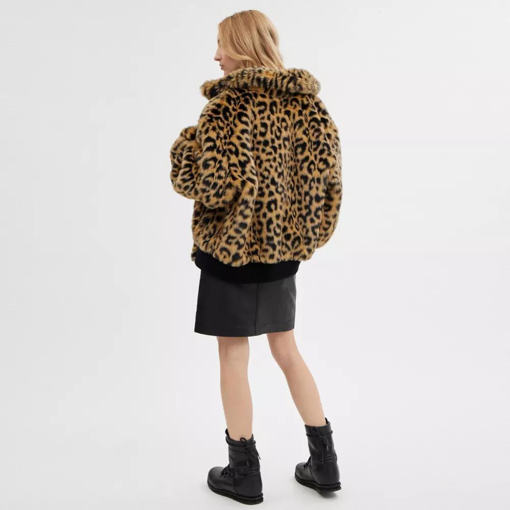 Printed Faux Fur Jacket Product Image