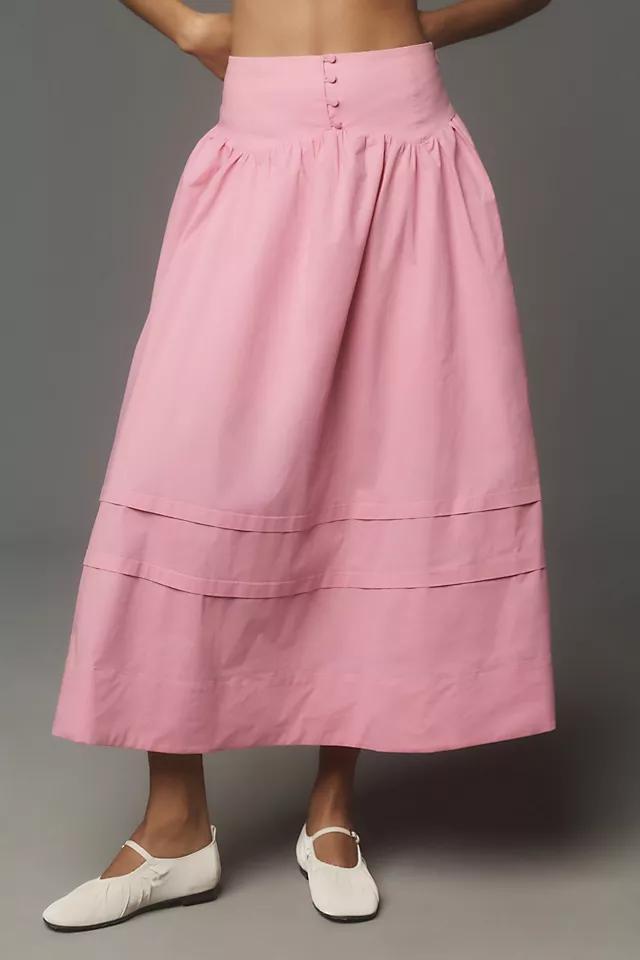 Maeve Button-Waist Midi Skirt Product Image