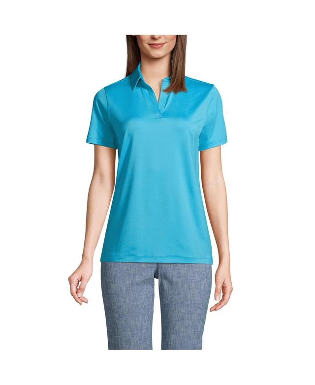 Lands End Womens Short Sleeve Rapid Dry Sport Neck Polo Shirt Product Image