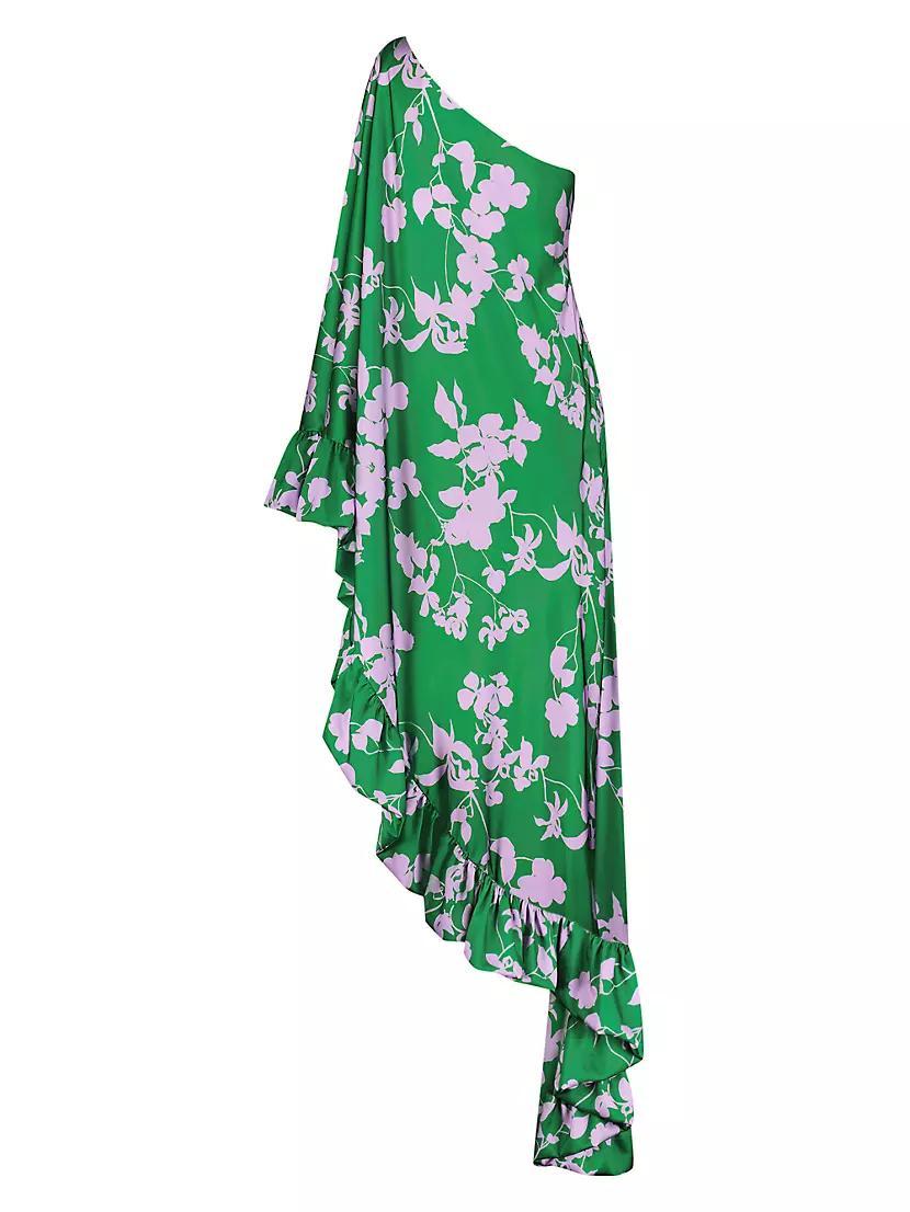 Floral Draped Asymmetric Maxi Dress Product Image