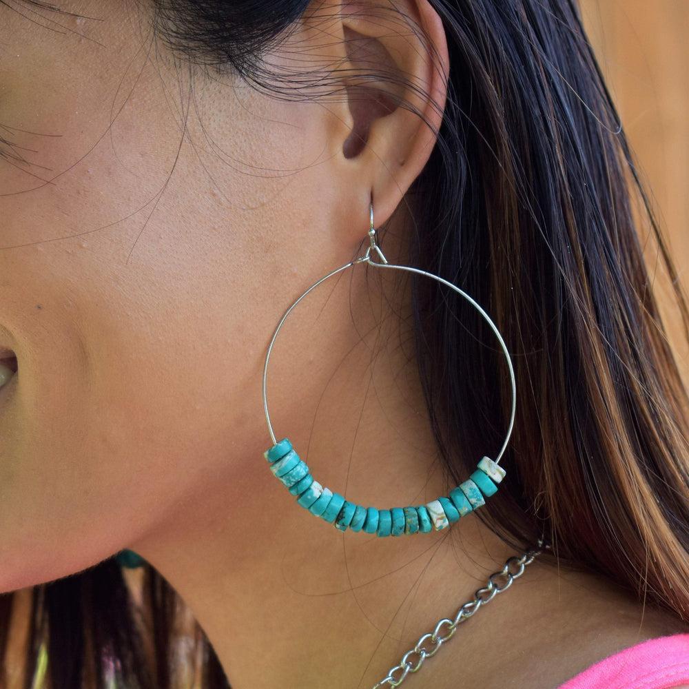 Hula Turquoise Hoop Earrings Product Image