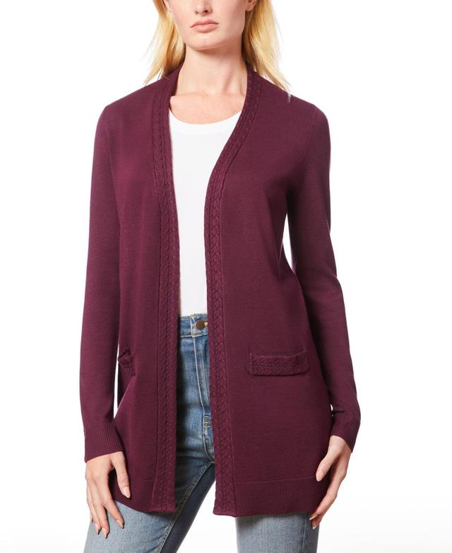 Melissa Paige Womens Braided-Trim Open-Front Cardigan, Regular & Petites Product Image