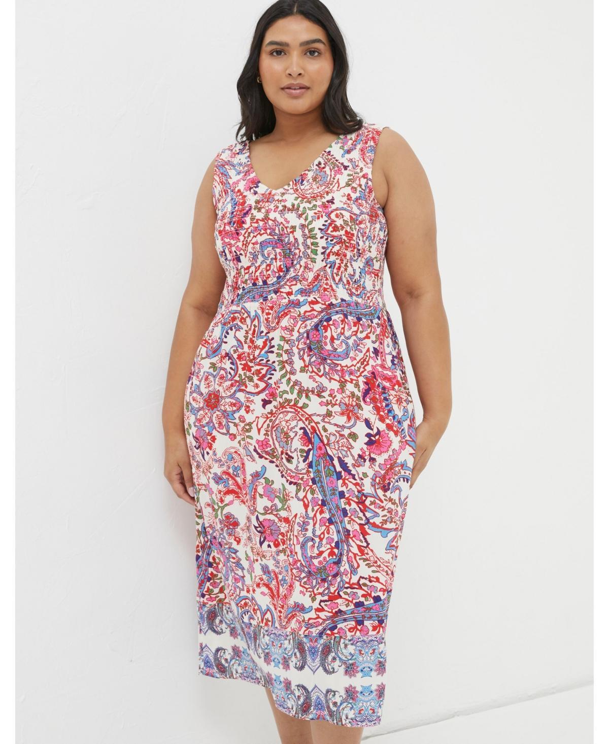 Women's Plus Size Aria Bright Paisley Midi Dress Product Image