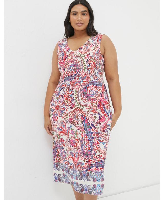 Women's Plus Size Aria Bright Paisley Midi Dress Product Image