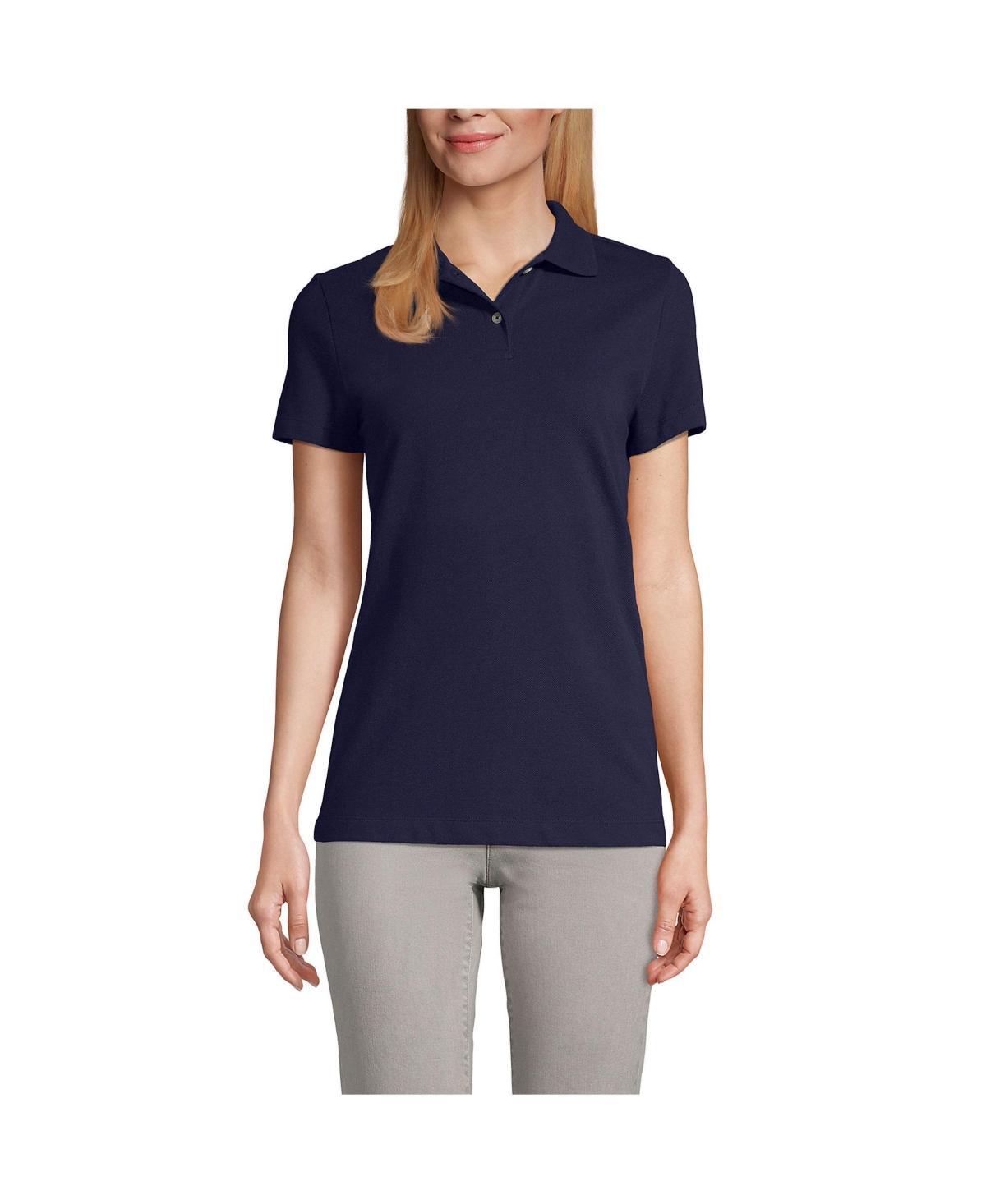 Lands End Womens School Uniform Short Sleeve Basic Mesh Polo Shirt Product Image