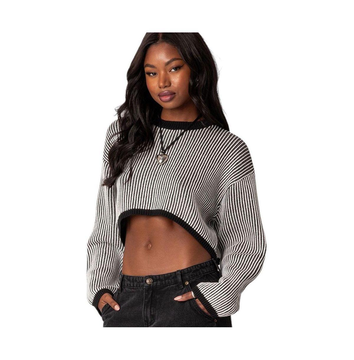 Edikted Gwenyth Textured Cropped Sweater Product Image