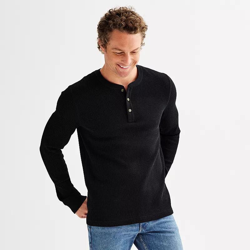 Mens Sonoma Goods For Life Long Sleeve Waffle Henley Tee Product Image