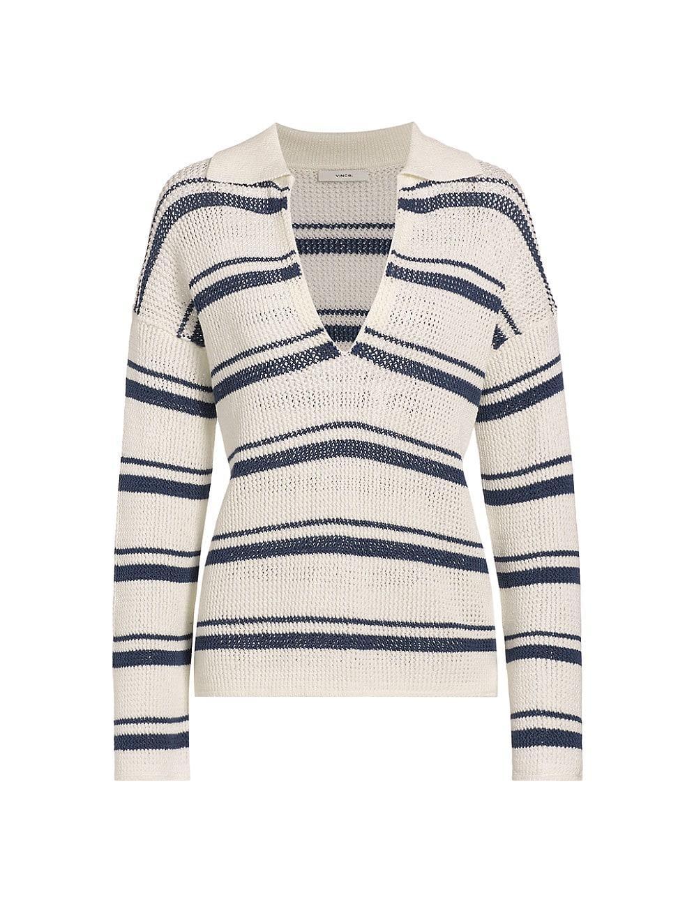 Vince Variegated Stripe Cotton Sweater Product Image