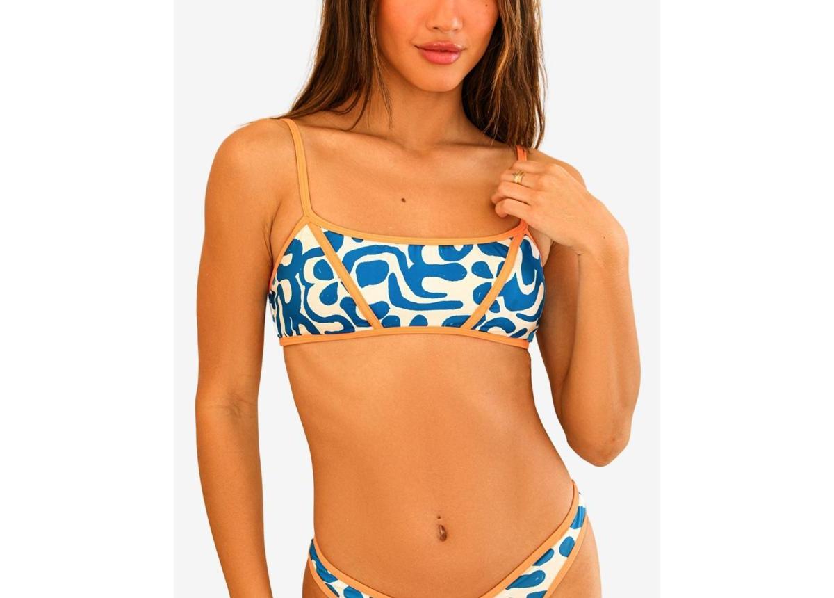 Dippin' Daisy's Women's Do Lab Tank Bikini Top in Blue/White - Product Image