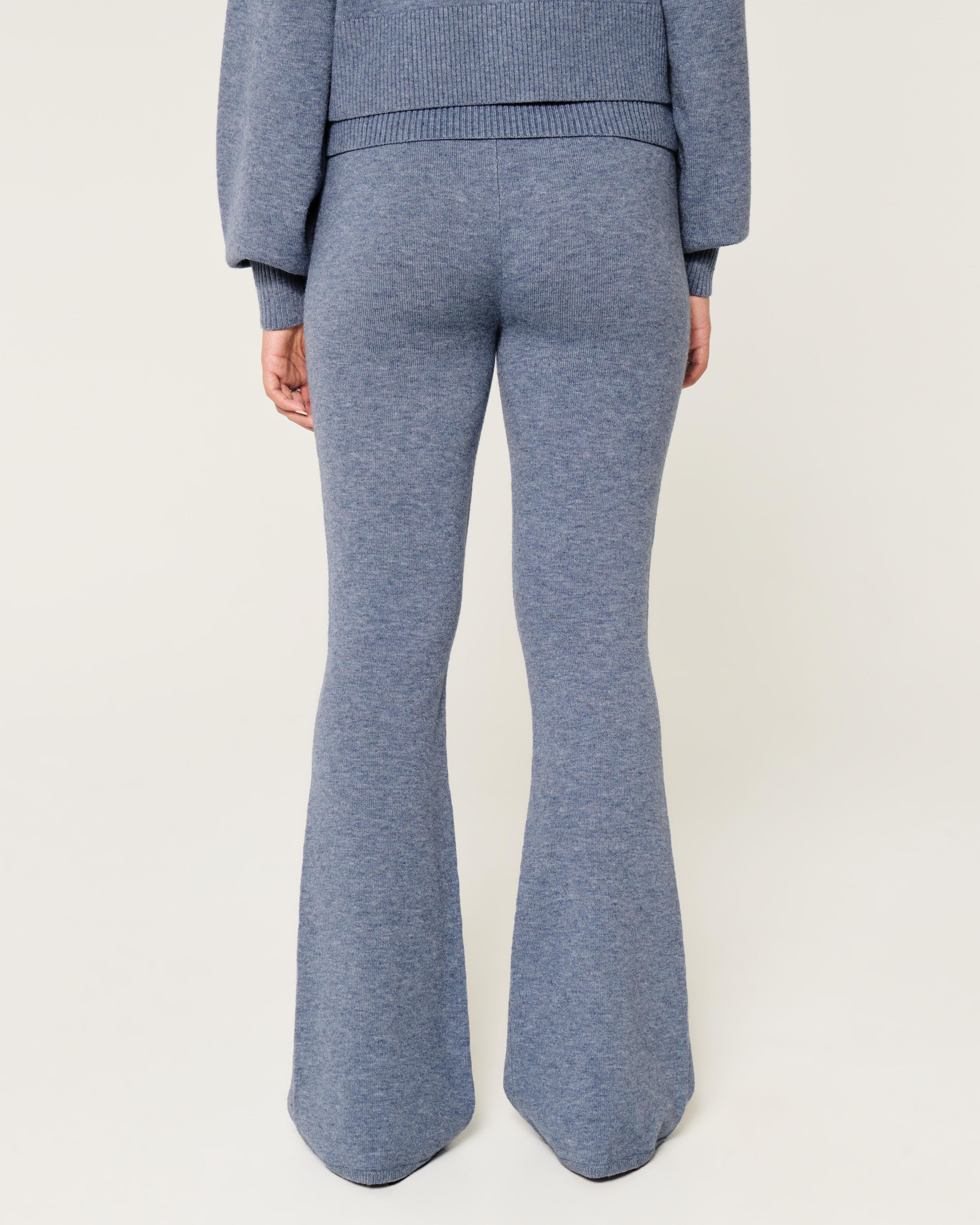 Gilly Hicks Sweater-Knit Foldover Waist Flare Pants Product Image