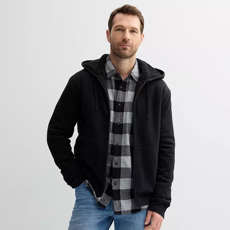 Mens Sonoma Goods For Life Sherpa Lined Full-Zip Hoodie Product Image