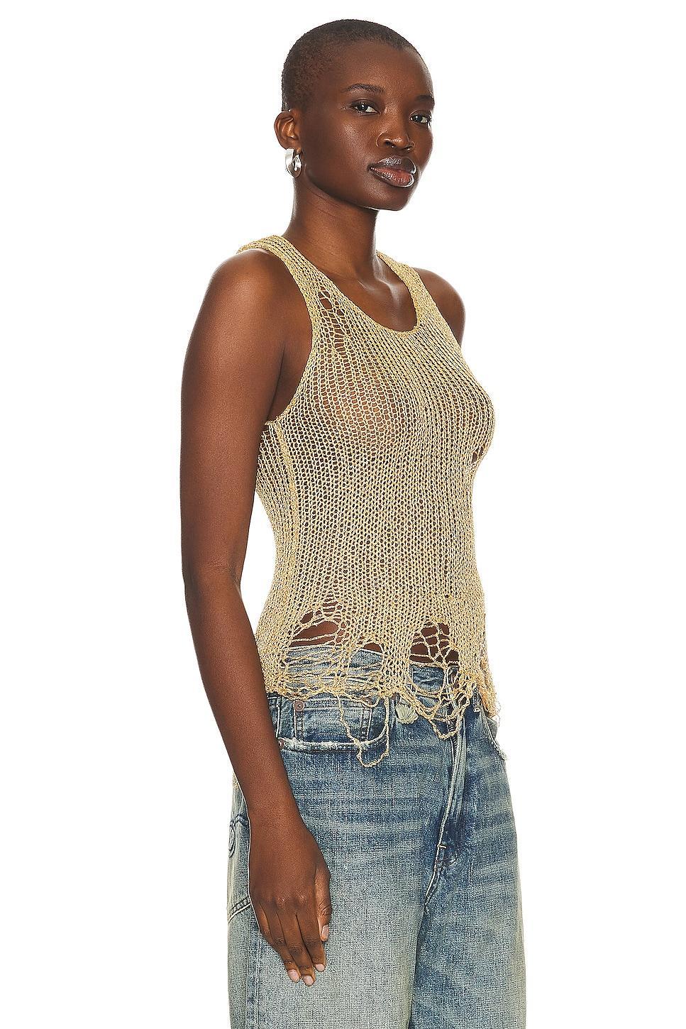 R13 Destroyed Shimmer Knit Tank Product Image