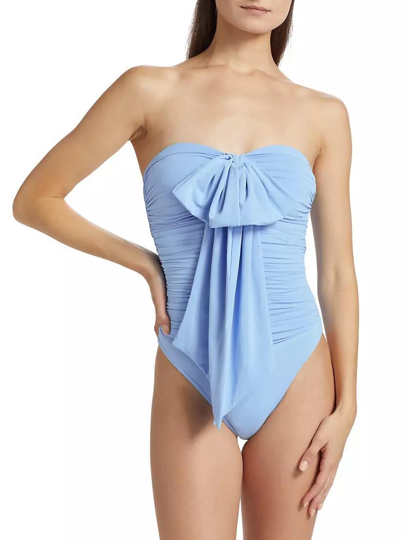 Acacia Draped Bow Bandeau One-Piece Swimsuit Product Image