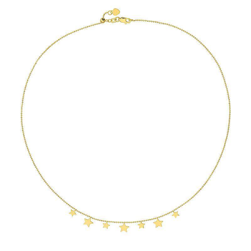 14k Gold Dangle Star Adjustable Necklace, Womens Product Image