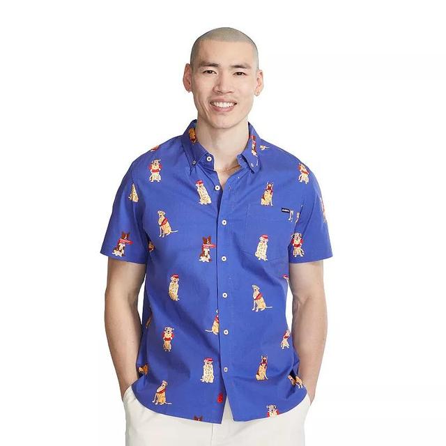 Mens Chubbies Neon Allover Print Short Sleeve Button-Up Friday Shirt Product Image