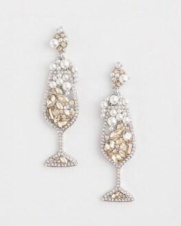 No Droop™ Embellished Champagne Earrings Product Image