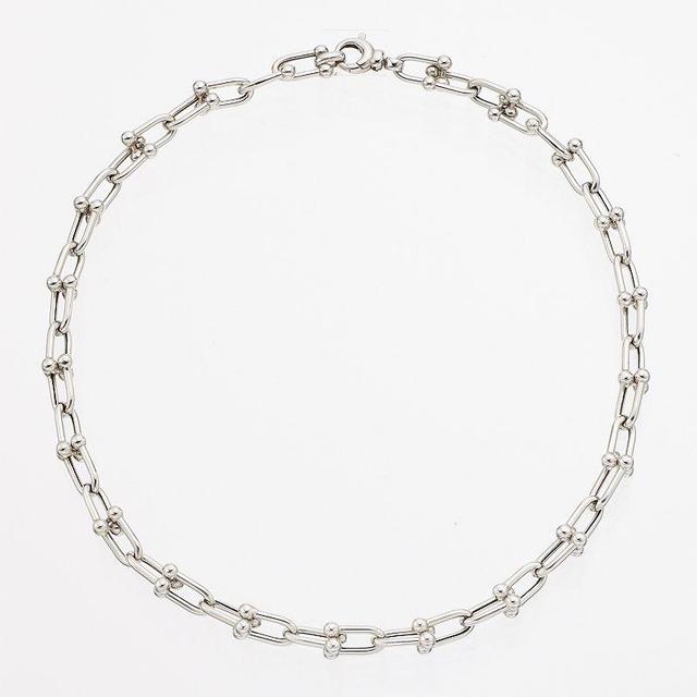 Sterling Silver Jax Link Chain Necklace, Womens White Product Image