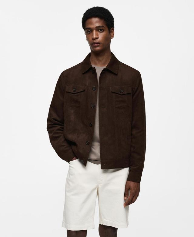 Mango Mens Pockets Detail Suede-Effect Jacket Product Image