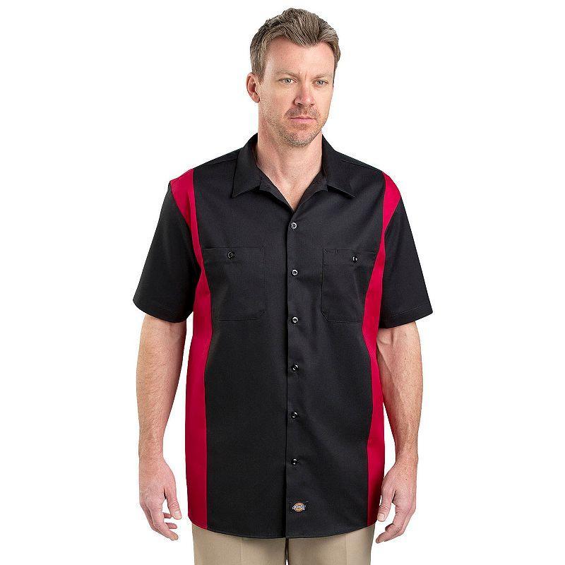 Mens Dickies Regular-Fit Colorblock Button-Down Work Shirt Product Image