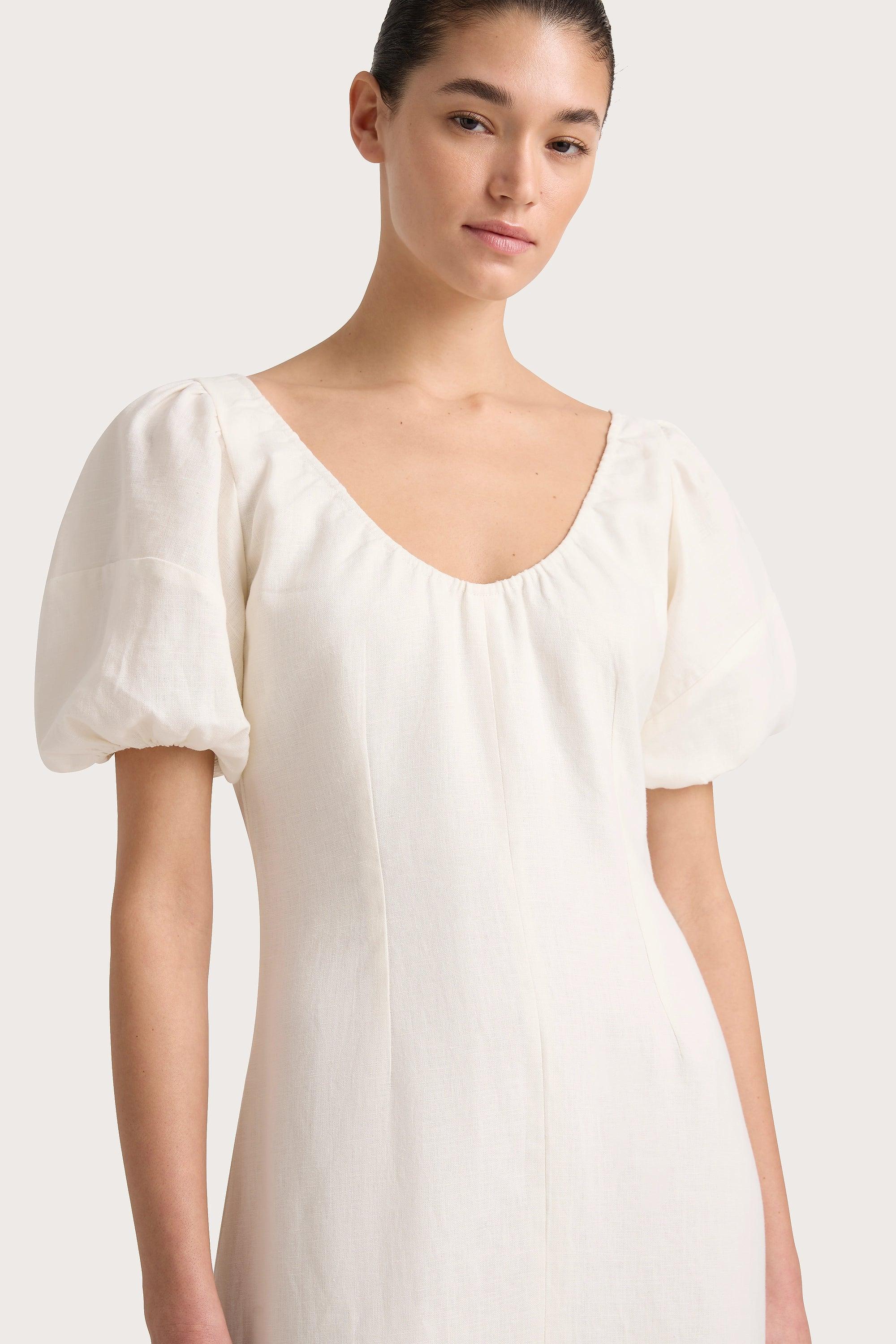 Vence Midi Dress White Product Image