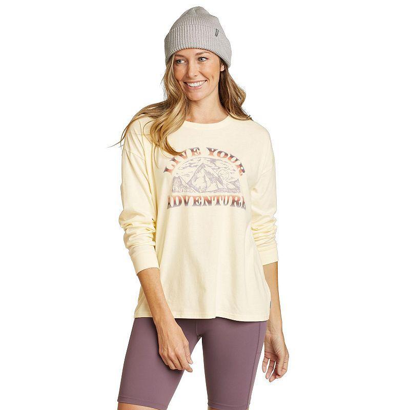 Womens Eddie Bauer Long Sleeve Graphic Tee Pink Product Image