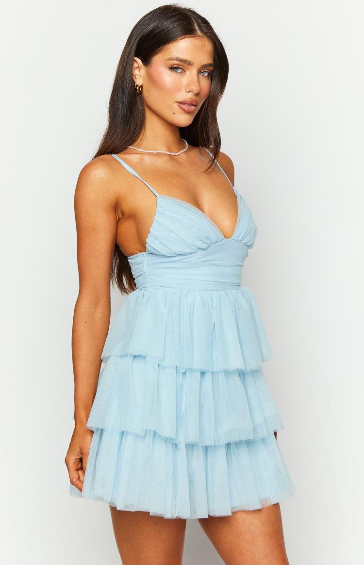 Nadine Blue Tulle Mini Dress Product Image